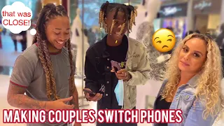 Making Couples Switch Phones Loyalty Test 💔 Public Interview