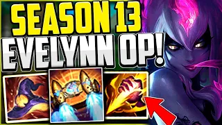 HOW TO PLAY EVELYNN JUNGLE & CARRY FOR BEGINNERS + BEST BUILD/RUNES SEASON 13 - League of Legends