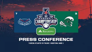 AAC Baseball Championship presented by Regions: Florida Atlantic/Tulane Post Game Presser (5/25/24)