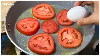 1 Tomato with 3 Eggs Recipe | Breakfast in 5 minutes | Tomato Cheese Omelette