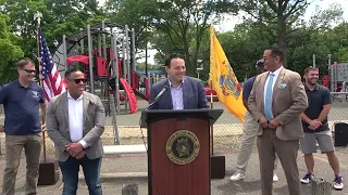 Paterson Cuts Ribbon on Buckley Park Playground