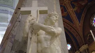 Santa Maria Manervia.  Michael Angelo Statue - Rome Italy - ECTV