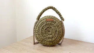 BOLSA DE CROCHÊ REDONDA / BOHO DE FIO DE MALHA / @feitoamaoporisa