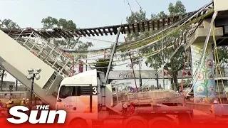 Mexico City rail overpass collapses aftermath