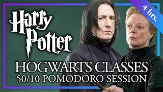 📜FOUR HOGWARTS CLASSES📜 4hrs Potions, Charms and more, 50/10 Harry Potter Pomodoro Session ASMR