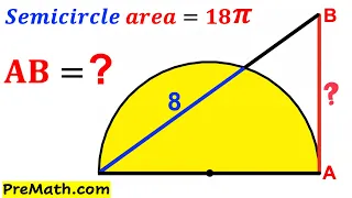 Can you find the side length AB of the triangle? | (Semicircle) | #math #maths #geometry