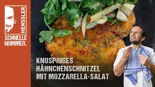 Schnelles Knuspriges Hähnchenschnitzel mit Mozzarella-Salat Rezept von Steffen Henssler