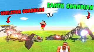 SHINCHAN and CHOP EARTH GUARDIAN vs SKELETON GUARDIAN in Animal Revolt Battle Simulator