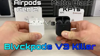 Airpods 2 VS KP1’s Matte Black - Blvckpod V3 Killer + Giveaway