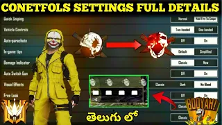 FREE FIRE CONTROLS SETTING FULL DETAILS | FREE FIRE PRO PLAYER SETTING 2021 IN TELUGU