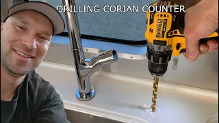 Drilling Holes in Corian Countertops. How To Widen Holes in Corian Counters. On it Plumbing