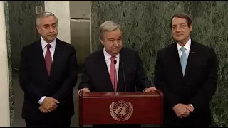 UN Secretary-General meeting with the two Cypriot leaders