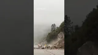 Massive boulders slide onto California highway amid torrential rains