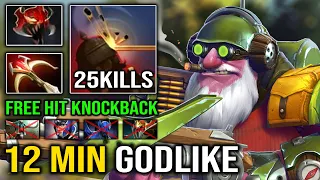 WTF Totally Free Hit Knockback 12Min Godlike Sniper with 1st ITEM Madness Mask Max ATK Speed Dota 2