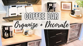 COFFEE BAR ORGANIZE & DECORATE MAKEOVER | COFFEE BAR IDEAS FOR HOME