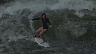 Eisbach Surfing in July 2020 - Slow motion Part 1