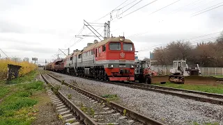 Тепловоз 2М62у-0016 с хозяйственным поездом на перегоне Люблино-сорт. - Андроновка