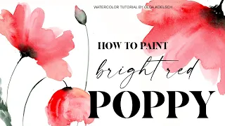 Watercolor for beginners: PAINT THIS to EASY START with watercolor (Poppy flower step-by-step)