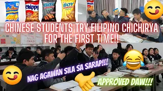 CHINESE STUDENTS TRY PINOY CHICHIRYA FOR THE FIRST TIME!!/ ANG SARAP DAW!! NAGKAUBUSAN NA!!!😋😋🤣🤣