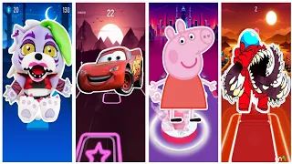 TILES HOP MUSIC MAX | FIVE NIGHTS 🆚 CARS  🆚 PEPPA PIG 🆚 AMONG US  |🎶 Who will first ❔🥇