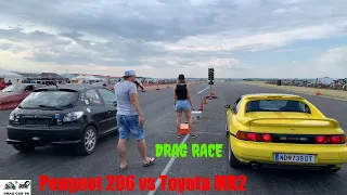 Toyota MR2 vs Peugeot 206 drag race 1/4 mile 🚦🚗 - 4K UHD