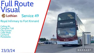 FRV: Lothian Buses Service 49 • ERI to Fort Kinnaird • Gemini 3C 407 BN64CPU (23/3/24)