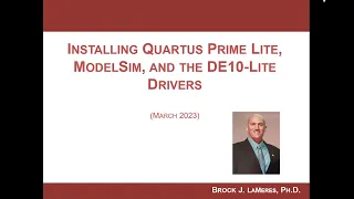 Installing Quartus, ModelSim & MAX10 Drivers (March 2023)