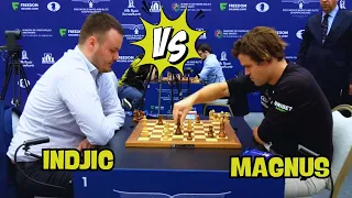 Indjic Aleksandar  VS Magnus Carlsen || World Blitz Chess 2023 - R16