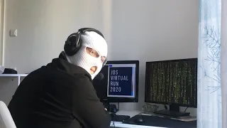 fat russian does something with python