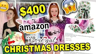 $400 AMAZON & ROSEGAL CHRISTMAS DRESS HAUL |  CHRISTMAS DRESSES HOLIDAY 2019