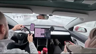 760 км на автопилоте Tesla FSD Beta - Москва - Россошь, М4