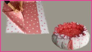 Easy Babynest Round Baby Bed Cutting & Sewing Tutorial #Babynest