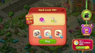 Gardenscapes 1107 Hard Level - 16 moves - NO BooSTERS