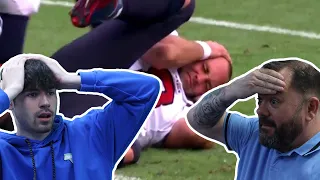 NFL Blindside Quarterback Hits! British Father and Son React!