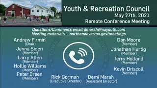 North Andover (MA) Youth and Recreation Council Meeting - May 27, 2021