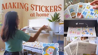 Printing stickers at home ON A BUDGET 🖨 DIY Printing sticker maker business package 💜 FAN ART ONLY