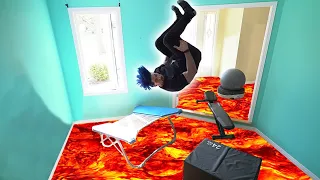 LARGEST HOME OBSTACLE COURSE (Floor is Lava Challenge Parkour POV)