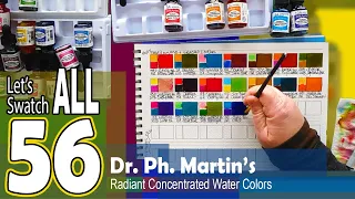 Swatching: Part 1 in the "Painter's Color Diary" using Dr.  Ph. Martin's Liquid Watercolors | REVIEW