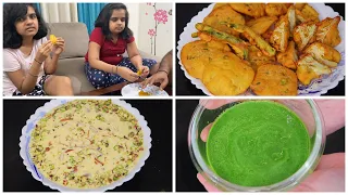 New Year Welcome Recipes | Cooking Aloo Pakora | Gobi Pakora | Rice Kheer | Green Chutney | vlog