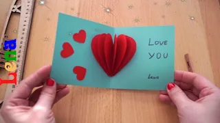 𝗞𝗿𝗲𝗮𝘁𝗶v 𝗺𝗶𝘁 𝗟𝗲𝗻𝗮 Herzkarte basteln zum Valentinstag 💕 DIY Heart Valentines day card Be my Valentine