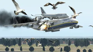 Antonov An-700 Got Bird Strike When Transporting Boeing 747 | XPlane 11