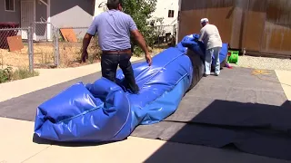 HOW TO FOLD A BIG WATER SLIDE INFLATABLE