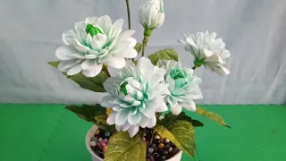 @Fauzanramdanichannel tutorial membuat bunga dahlia water lily dari kresek