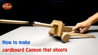 How to make cardboard Cannon that shoots | DIY cardboard artillery crafts