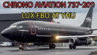 AIRSIDE! CLOSE UP Chrono Aviation's B732 at LUX FBO in Saint-Hubert (YHU)