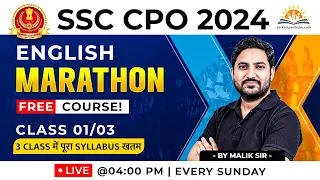 SSC CPO 2024 English Marathon | Class 01 |  Learn English with Malik Sir