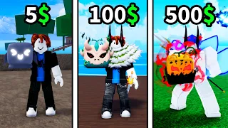 5$ vs 100$ vs 500$ Blox Fruits Account!