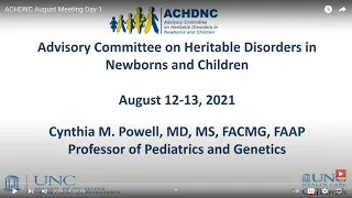 ACHDNC Meeting August 2021 - Day 1