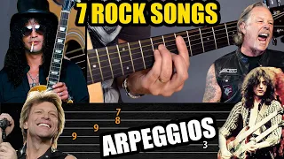 Top 7 Best ARPEGGIO ROCK SONGS to learn on guitar