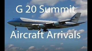 4K | G20 summit | Presidential Aircraft Arrival Compilation in Hamburg 2017